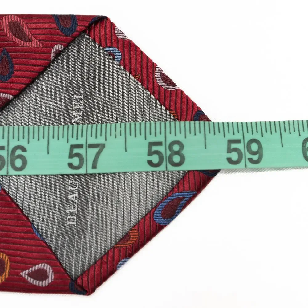 Beau Brummel Red Wine Burgundy Paisley 100% Silk Tie Necktie